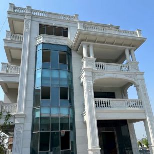 包头 白麻花岗岩别墅外墙干挂效果展示