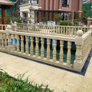 包头黄金麻花岗岩石材栏杆，扶手，将军柱，花瓶柱