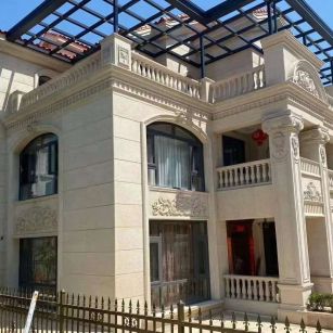 包头 黄金麻花岗岩荔枝面别墅外墙干挂