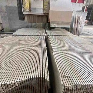 包头 车间生产日常，黄金麻白麻花岗岩