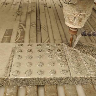 包头 芝麻白花岗岩石材盲人石、盲道石、盲点石