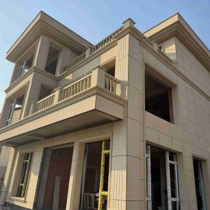 包头 黄金麻花岗岩石材荔枝面外墙干挂效果展示