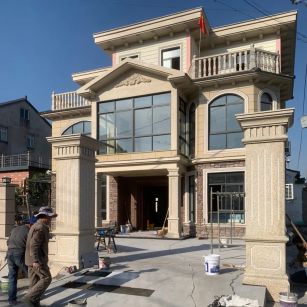 包头 黄金麻花岗岩荔枝面别墅外墙干挂私家专属