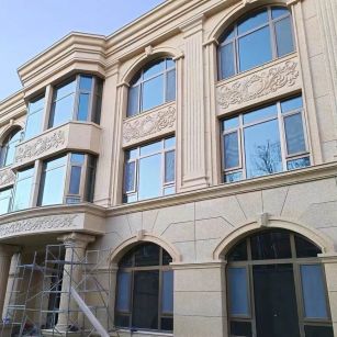 包头 黄金麻花岗岩别墅外墙干挂