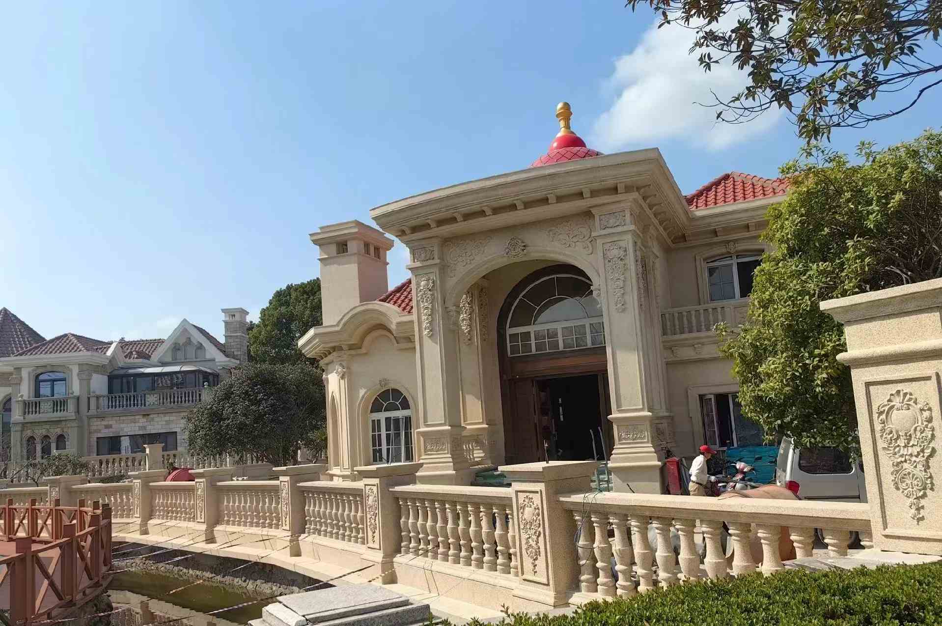 包头 黄金麻花岗岩欧式别墅