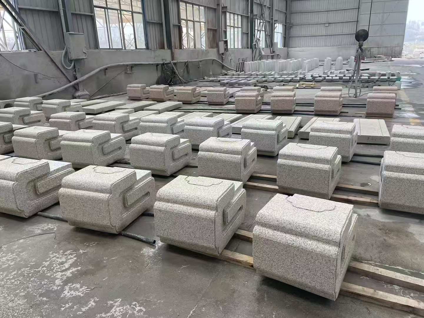 包头 白麻花岗岩异形加工-石凳，坐凳