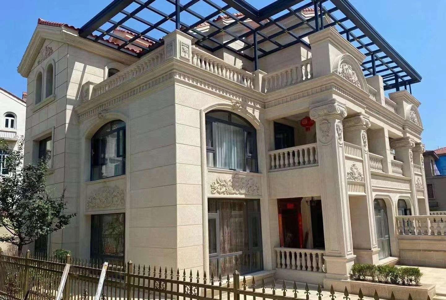 包头 黄金麻花岗岩荔枝面别墅外墙干挂