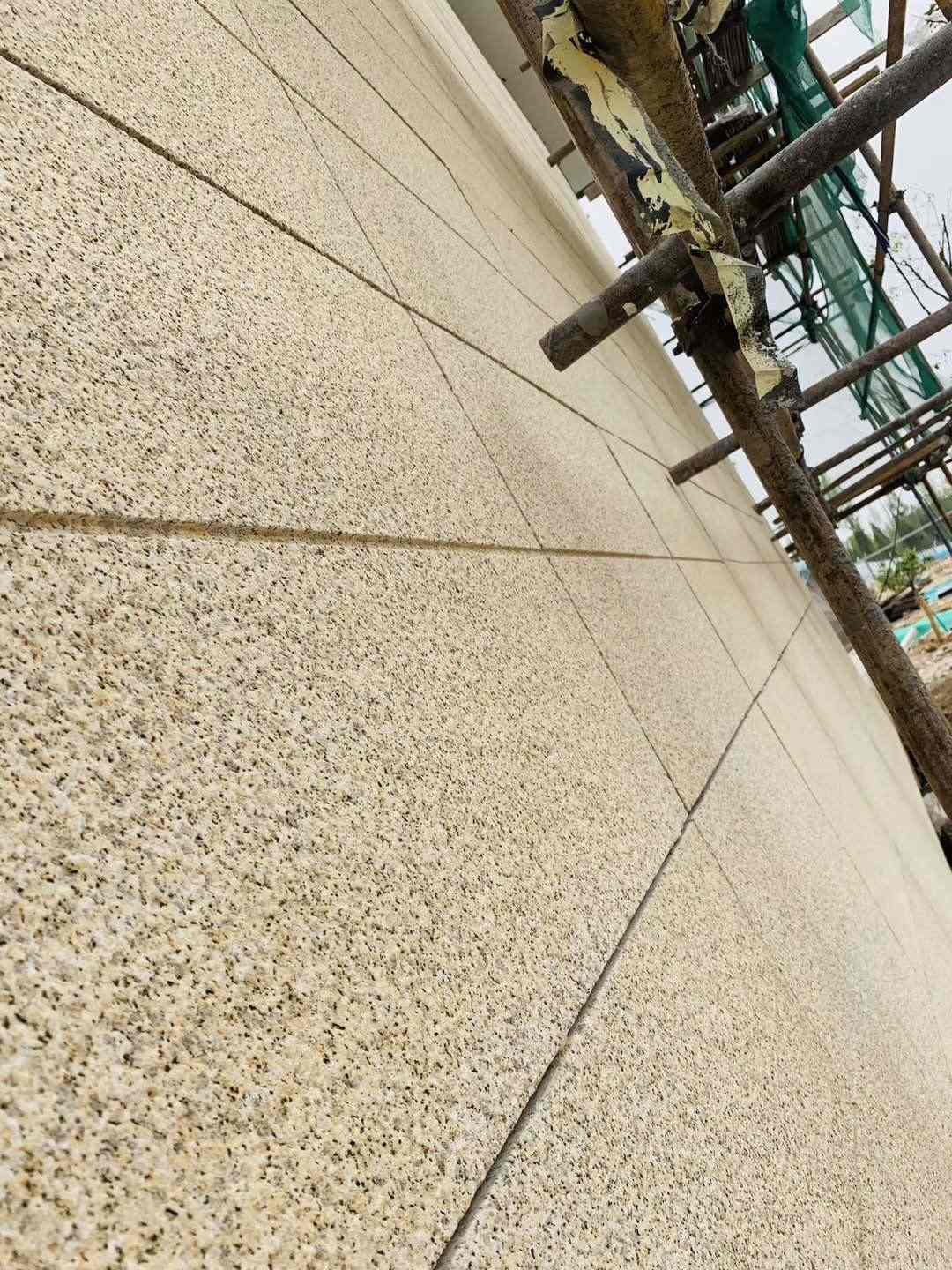 包头 黄金麻花岗岩荔枝面外墙干挂石材效果示例