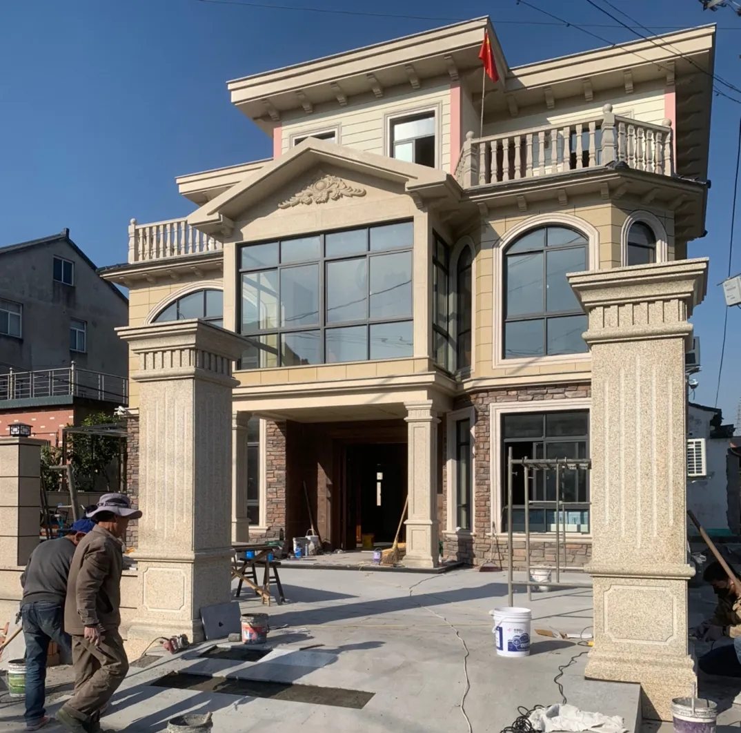 包头 黄金麻花岗岩荔枝面别墅外墙干挂私家专属