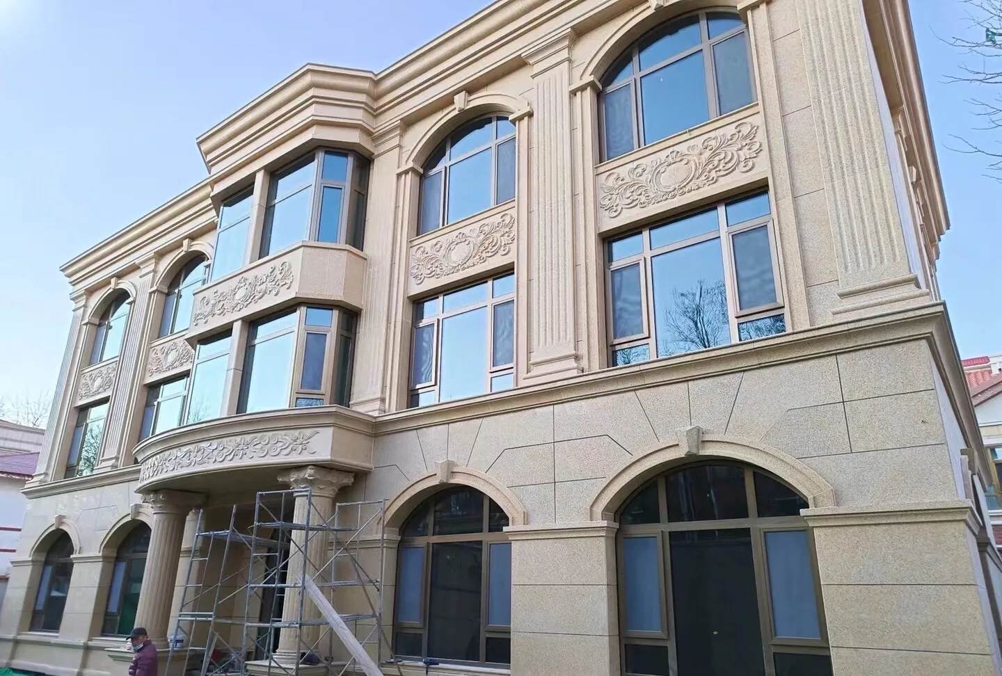 包头 黄金麻花岗岩别墅外墙干挂