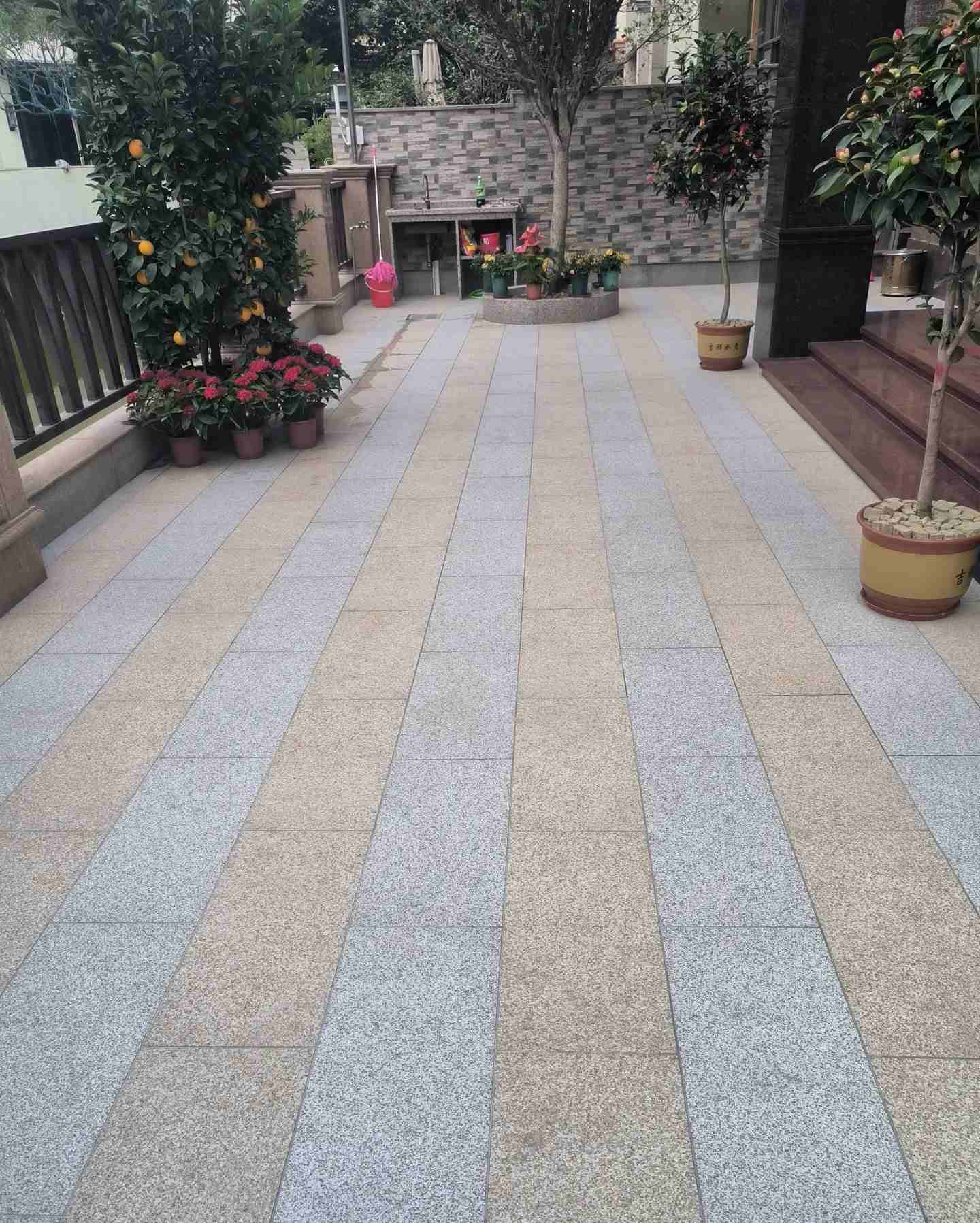 包头 黄金麻白麻荔枝面庭院铺装展示